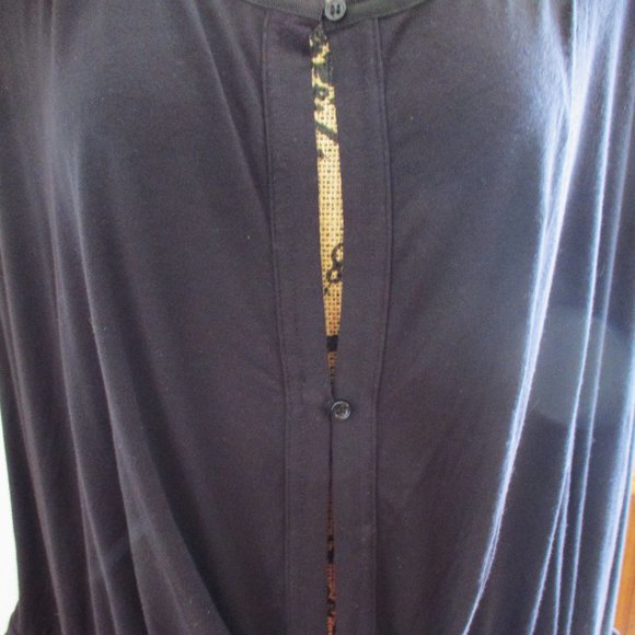 Free People "Keepin On" Tee, Black, Twist Front, Tie Sleeves Flowy Top Size M - Picture 3 of 11